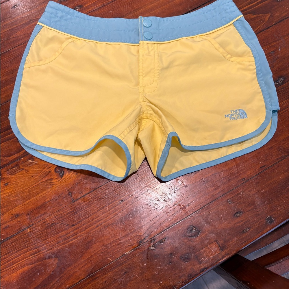 The North Face Women's Yellow and Blue Shorts